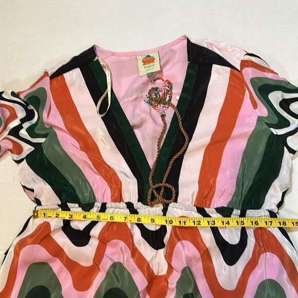 Farm Rio wave gradient Multicolor V-Neck Maxi Dress size XL - Picture 14 of 16